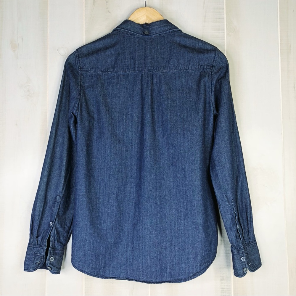 J. Crew Denim Button-Down Shirt Size 4 - Picture 3 of 4
